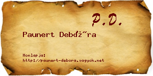Paunert Debóra névjegykártya